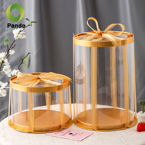 Cajas de Plástico Transparentes Ecológicas para Pasteles de 10 Pulgadas en Blanco/Negro/Rosa/Azul/Dorado al por Mayor - Product Image 2