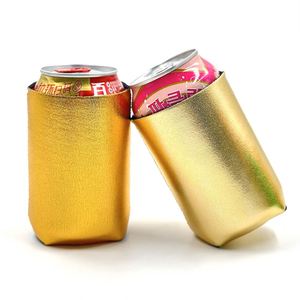 Enfriador de Latas Aislado de Neopreno Metálico Brillante para Barbacoas y Picnics - Product Image 1