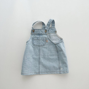 Vestito Estivo in Denim con Bretelle per Bambine e Neonate, Abito Casual in <span class=keywords><strong>Jeans</strong></span> per Primavera e Autunno - Product Image 3