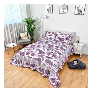 In Stock Breathable microfiber soft new fashion Refresh 100% Cotton luxury Quilt Washed bedspread for home bed sets