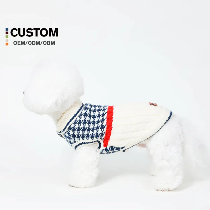 Piccolo cucciolo di cane inverno maglione a maglia calda tinta unita in cotone per animali domestici vestiti per autunno Costume