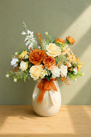Ramo de Novia Romántico Europeo de Lujo en Tono Naranja, Flores Artificiales de Seda, Accesorio de Fotografía para Bodas, Decoración para el Hogar, Nueva Llegada