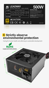 Alimentation électrique ATX entièrement modulaire de haute qualité 500 watts, véritable 80Plus <span class=keywords><strong>Bronze</strong></span> pour ordinateurs de bureau PC, alimentations électriques PSU - Product Image 5