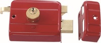 Serrure de porte rouge de Type 566 à l'ancienne, serrure de jante de porte de cylindre en laiton