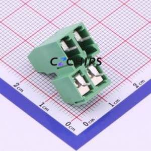 DG127A-5.08-04P-14-1000A(H) Screw Terminal Block Through hole Component (THT),P=5.08mm Connector 2x2P 5.08mm Green Through Hole - Product Image 2