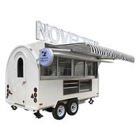 Remorque alimentaire remorquable à double essieu, camion de restauration mobile personnalisé avec enseigne LED pour la vente de café, de bubble tea et de snacks