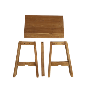 Banc en teck pliable minimaliste et écologique, design rustique démontable pour une utilisation en chambre - Product Image 6