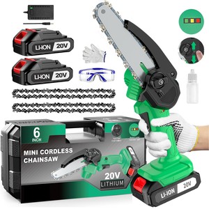 Professional 20V Cordless Chain Saw <b>Power</b> <b>Tools</b> for Cutting Wood Local EU Warehouse Support Drop Shipping CS-150A-2 6inch Cordle - Product Image 1