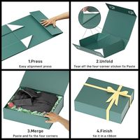 Boîte cadeau magnétique de luxe à rabat, pliable et plate, pour vêtements de mode, accessoires, logo personnalisé, vente en gros