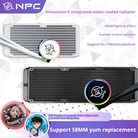 Refroidisseur de processeur à eau ARGB NPC 240/360 pour boîtier d'ordinateur avec dissipateur thermique en aluminium et roulement en céramique