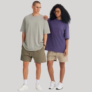 T-shirt à manches courtes vintage lavé 280G pour hommes, t-shirt de marque de mode de rue pour hommes en pur coton coupe ample - Product Image 1