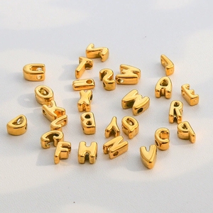 Mini Personalized Name Gold Plated Brass Trendy Link 3D Bubble Letter <strong>Initial</strong> Name <strong>Necklace</strong> <strong>Children's</strong> Hinduism Gift DIY - Product Image 6