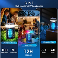 Saijzek Nouveau Zapper à Mouches Rechargeable par USB Intérieur Extérieur Solaire Insectes Moustiques