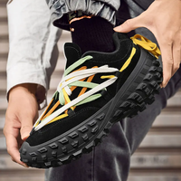 Baskets Homme Tendance à Logo Personnalisé, Semelle Épaisse, Élastiques, Chaussures de Course de Marque Designer, Style Pneus Marche