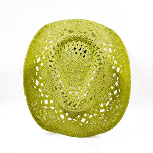 2025 Nieuwe Aankomst Handweave Holle Kleur Papier Strooien Cowboyhoed Voor Dames Heren Zomer Mode Jurk - Product Image 3