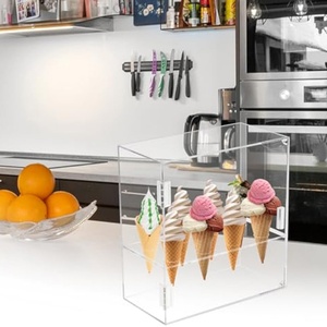Manufacturer Custom 8 Holes Clear Acrylic Ice Cream Cone Display Case for Retail Store - Product Image 1