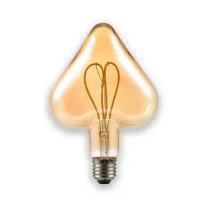 Special spade E27 LED bulb in a decorative shape amber-tinted glass led filament bulbs light
