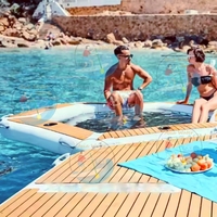Hamac gonflable 4-en-1 hexagonal pour piscine avec filet à séchage rapide pour adultes, chaise longue portable pour la plage, la piscine et le lac