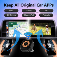 WOOBOOBOX T2 Adaptateur Carplay Android Auto 4-en-1 Boîte de conversion USB C sans fil Dongle Mirrorlink sans fil Orange pour Audi A4L