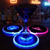 Sous-verres LED lumineux à détection de gravité, à piles, colorés, pour ambiance, autocollants de tasse clignotants, pour la remise des diplômes et Thanksgiving, vente en gros
