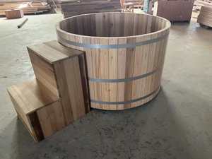 Tonneau chauffant extérieur en bois de cèdre Bain à remous de luxe en cèdre pour 3 personnes avec chauffage - Product Image 5