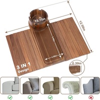 Acacia Moderne Multifonction Personnalisé Canapé Porte-Gobelet Plateau Table avec Accoudoir Rotatif à 360 ° avec Design Pliable