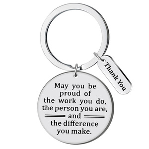 Llavero redondo de metal de acero inoxidable personalizado con eslogan grabado de un colega May you be llavero para el trabajo regalos animar llavero - Product Image 3