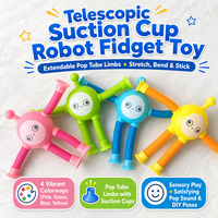 Robot télescopique à ventouse, jouet sensoriel Pop Tube extensible, jouet DIY pliable pour enfants, anti-stress