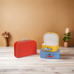 Wholesale Paperboard Suitcase Shape Gifts <b>Boxes</b> Baby <b>Cardboard</b> Kids Suitcase with Metal Handle - Product Image 3