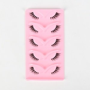 Haute Qualité 5D Moelleux Pleine Bande <span class=keywords><strong>Cils</strong></span> Personnalisé En Gros Cat Eye Queue <span class=keywords><strong>Extension</strong></span> Épais Curling Plat Demi <span class=keywords><strong>Cils</strong></span> - Product Image 1