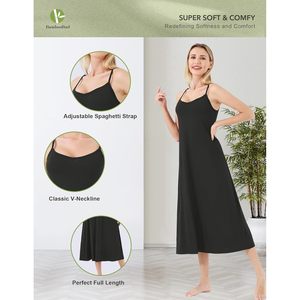 BambooBud Women's Slip Dress Chemise Nightgown <b>Spaghetti</b> <b>Strap</b> Viscose From Bamboo Sleepwear S-XXL - Product Image 2