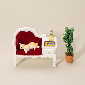 1:12 bricolage Miniature meubles en bois pour maison de poupée décorations de salon avec canapé effondrement quelques tiroirs de poitrine ornements modèle - Product Image 3