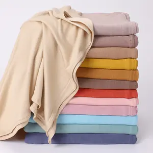 Wholesale Women New Luxury Customize Made Premium Stretch Instant Jersey Hijab 75*175cm Cotton Long Jersey Luxe Scarf Shawls