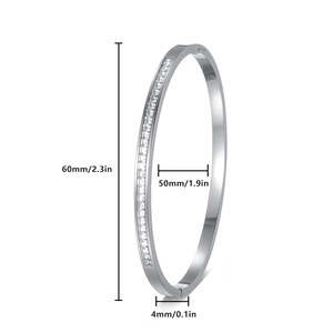 <b>Cross</b>-border European and American fashion diamond-encrusted titanium steel zircon bracelet women's retro stainless steel - Product Image 5