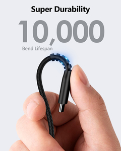 DE Warehouse SUNGUY CE Certified USB C <b>Cable</b> 60W 3A Fast Charging <b>Data</b> <b>Cable</b> Braided USB <b>Cable</b> usb carga rapida for EU Market - Product Image 5