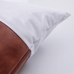 Funda de cojín decorativa para sofá, cubierta de cojín de 45x45cm con diseño Simple nórdico para el hogar, de piel sintética, con costuras - Product Image 6