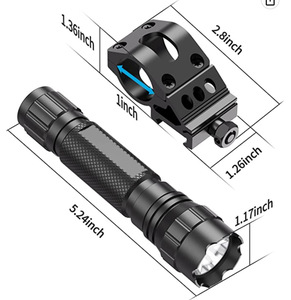Lampe torche tactique 1200 lumens 2700K lumière LED blanc chaud, montage Picatinny, interrupteur à pression inclus, intensité réglable, indice de protection IP33, garantie 10 ans - Product Image 4