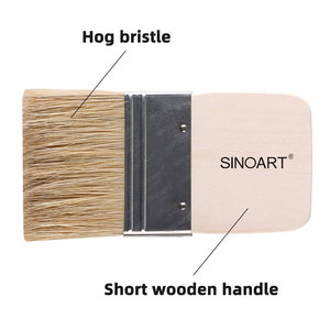 SINOART अनुकूलन से धो पेंट ब्रश सेट, बड़े पैमाने पर कम संभाल हॉग बाल खड़े Paintbrushes 1 "2" 3 "4" चौड़ाई, 12-13cm लंबाई - Product Image 2