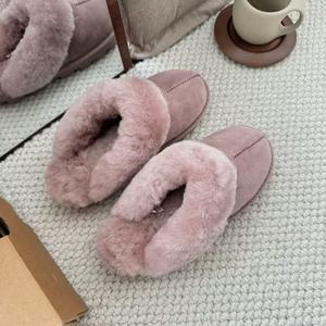 Wholesale <strong>Tasmans</strong> Designer Brand Autumn Winter Cute Fur <strong>Platform</strong> Genuine Leather Upper Sheep Fur Lining Mules Checkered/Striped - Product Image 3