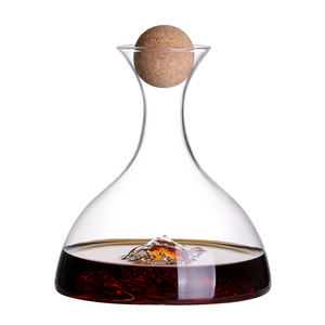 Carafe à whisky de 1000 ml avec montagne en verre borosilicate haute résistance, carafe à vin rouge avec bouchon en forme de boule, logo personnalisé - Product Image 3