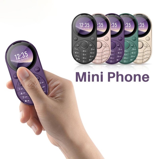 I15 Mini Oval Mobile Phone 2 SIM 2G GSM 1.39 Inch Display Speed Dial Magic Voice Change Blacklist FM Radio Vibration Mini Phone