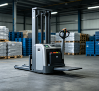 Chariot élévateur électrique Worui RWD avec batterie au plomb-acide, pneus en polyuréthane, longueur de fourche de 1100 mm, déplaceur latéral pour l'empilage de marchandises