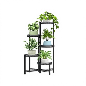 Modern Metal Flower Stand With Circular Design For Indoor Plants Home Decor Minimalist <b>Style</b> <b>Powder</b> Coated Finish - Product Image 3