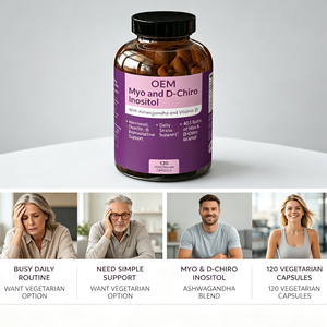 Cápsulas de Mio-D-Chiro-Inositol al por Mayor OEM de Marca Privada, 120 Cápsulas con Vitamina D3 y <span class=keywords><strong>Ashwagandha</strong></span>, <span class=keywords><strong>Beneficios</strong></span> Antioxidantes para Adultos, a Granel - Product Image 4