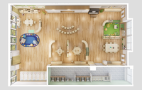 Ensemble de meubles de maternelle en bois écologiques et modernes pour enfants, avec tables, chaises et lits, pour usage scolaire