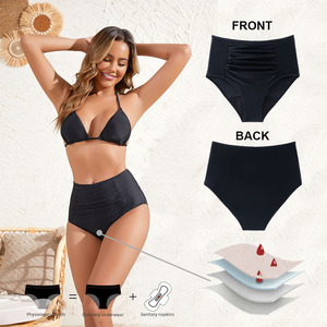 Culotte de bain menstruelle taille haute anti-fuite à 4 couches pour le contrôle du ventre, sans coussinet, norme UE - Product Image 2