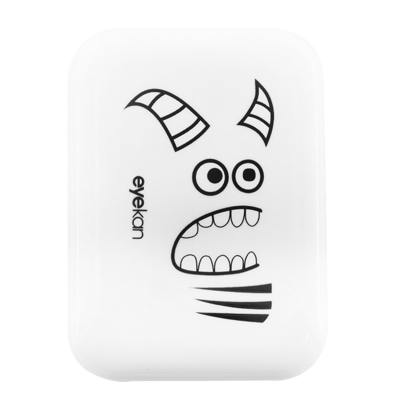 Plastic Contact Lens mate box Fashion Cute White color various of happy teeth patterns Portable Set Contact Lenses Cases
