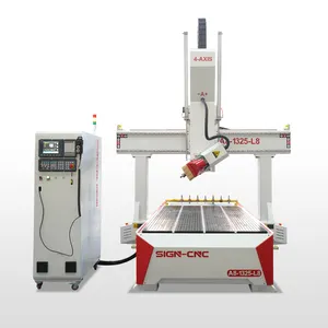 Best Selling Professional A8 4 Axis Linear ATC CNC Router Machine for milling the lock and hinge hold of the wood door