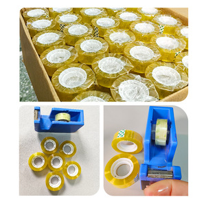 Ruban adhésif transparent de petite taille, haute adhérence, pour papeterie de bureau, épaisseur 45u, facile à déchirer, utilisation à température ambiante - Product Image 2