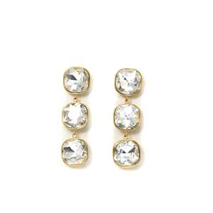 Fashion Drop <b>Earrings</b> 316L Stainless Steel PVD Gold Plating Sustainable Resistant <b>Crystal</b> <b>Studs</b> - Product Image 1